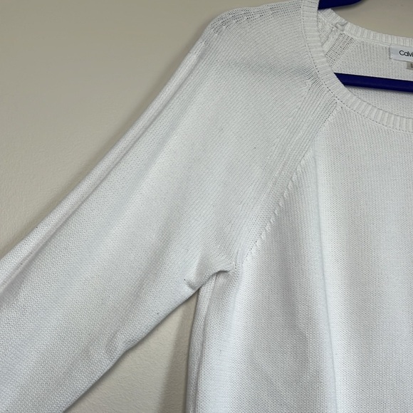 CALVIN KLEIN Black and White LongSleeve Round Neck Pullover Knit Sweater Size M - Picture 3 of 6